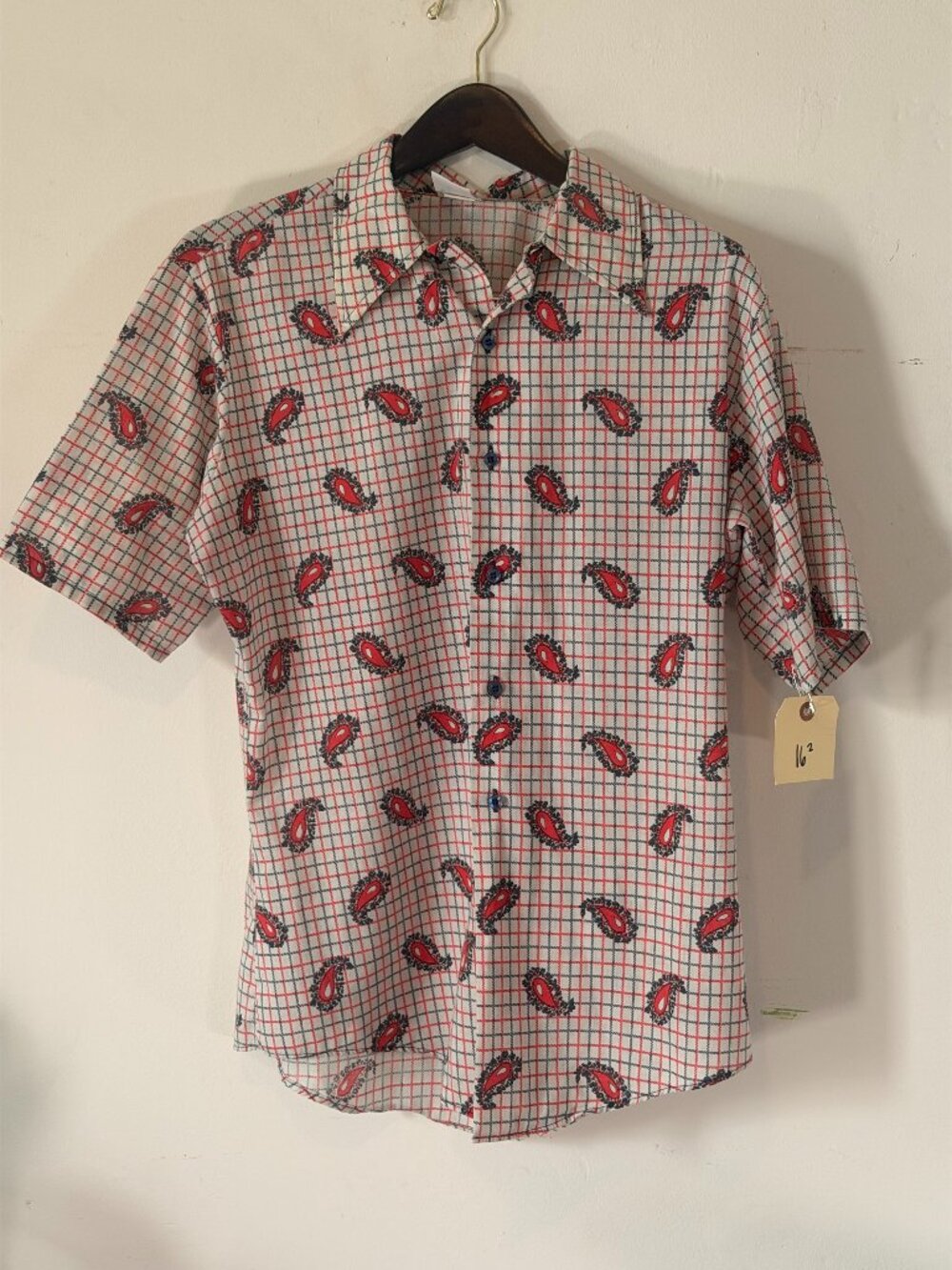 Mens 1970s Put-on Shop Vintage Plaid Shirt